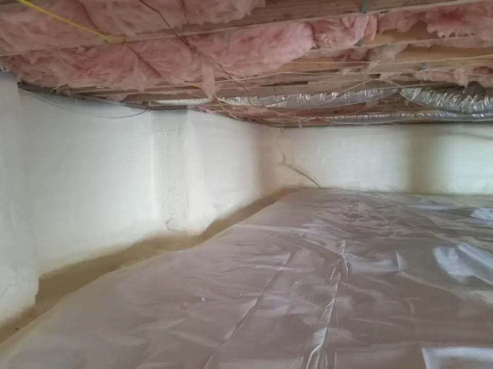 Crawl space encapsulation with closed-cell spray foam for Attic Insulation in Rialto